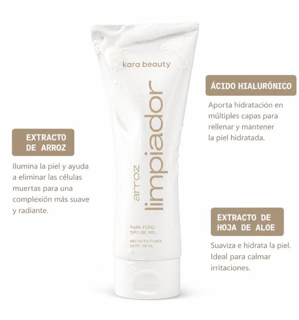 Limpiador Facial Espumoso De Arroz Kara Beauty 150G