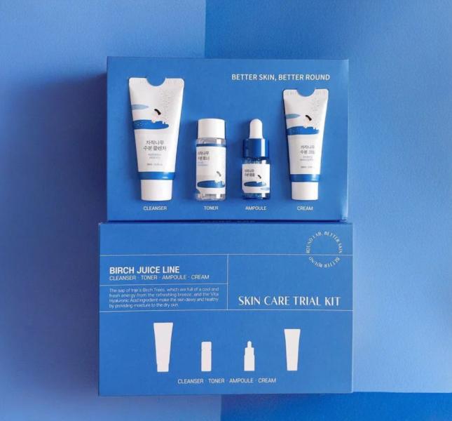 Mini Kit Viajero De Skincare Koreano Birch juice Round Lab