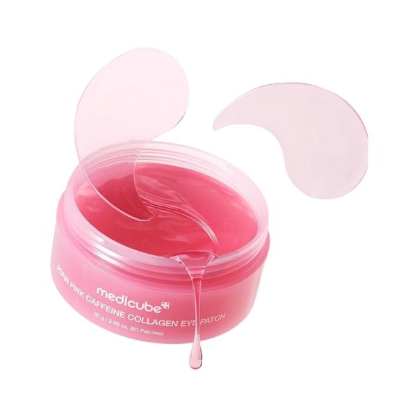 Parches Para Ojos De Colageno Y Cafeina Rosa PDRN 60Pcs
