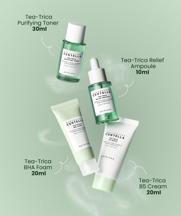 Kit De Skincare Coreano Madagascar Centella Tea-Trica 4Pcs