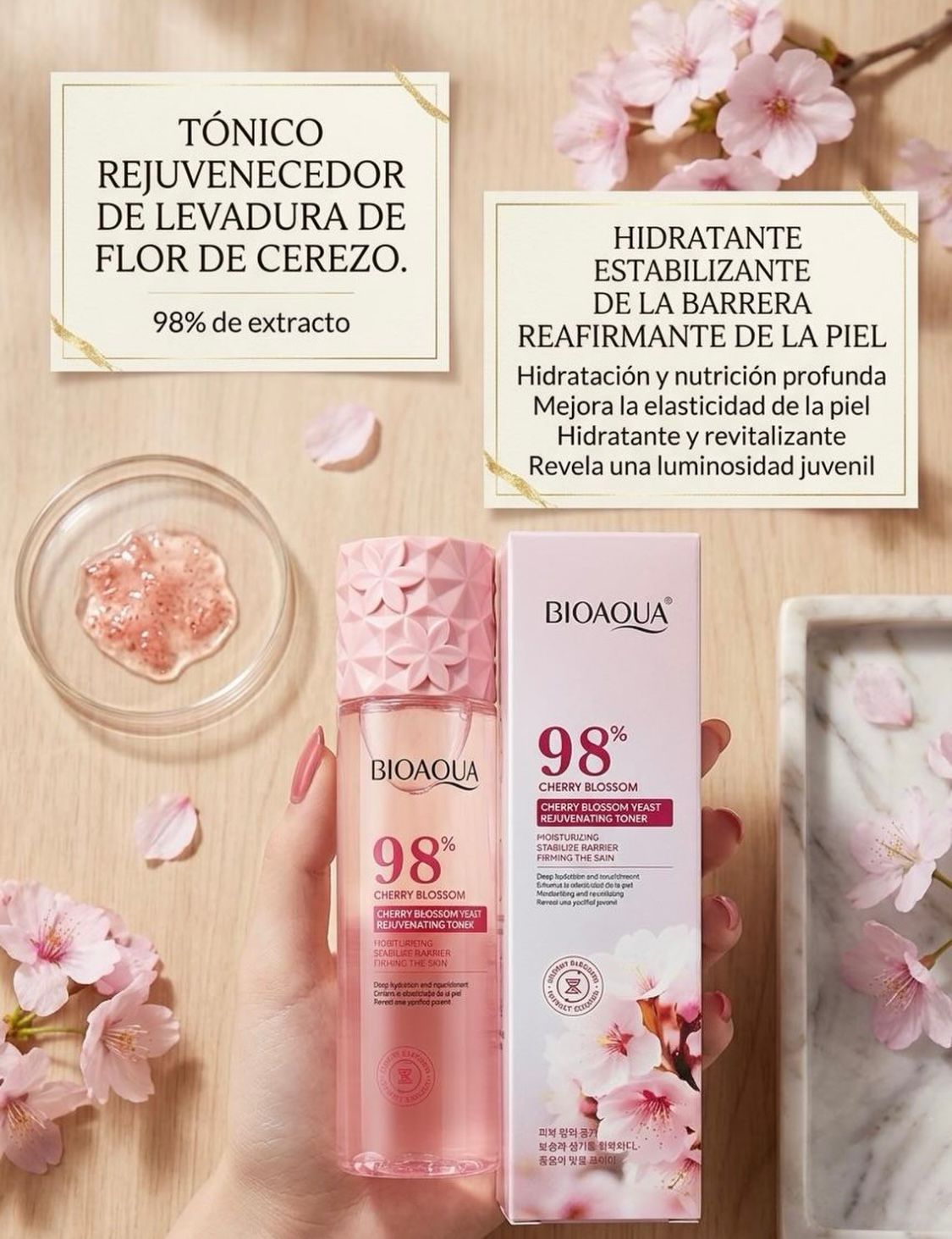 Tonico Rejuvenecedor De Levadura De Flor De Cerezo Al 98%