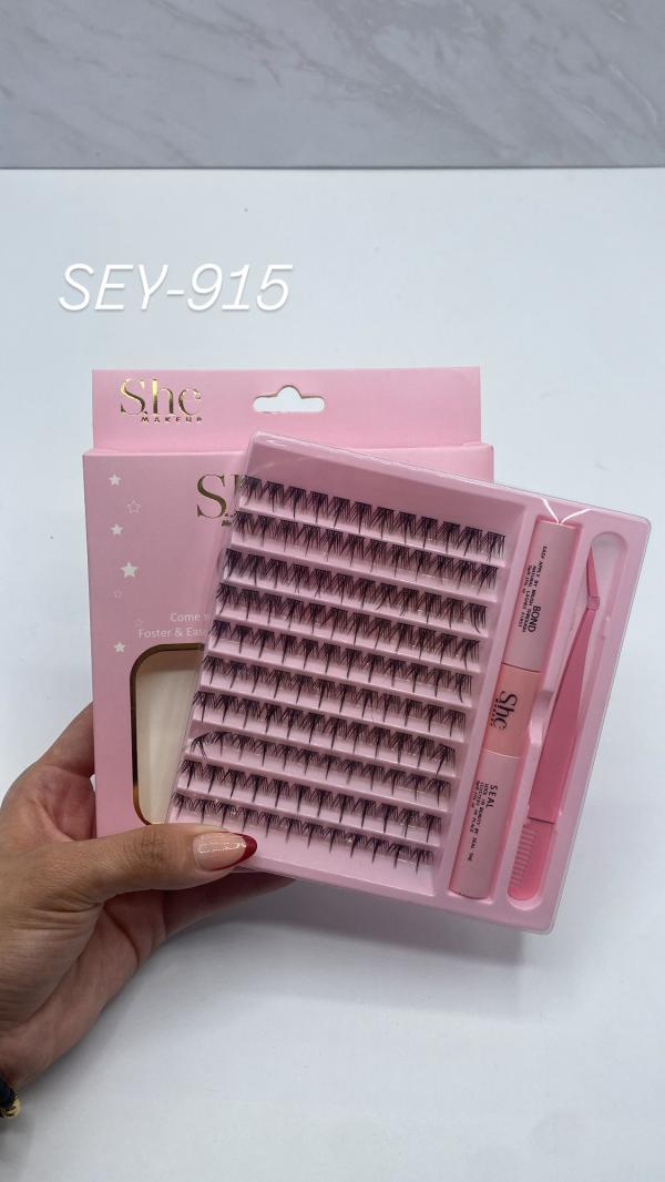 Set Completo De Pestañas Fijador + Goma + Pinza She Makeup