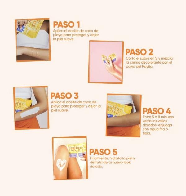 Set Descolorantes De Vellos Rayitos De Sol