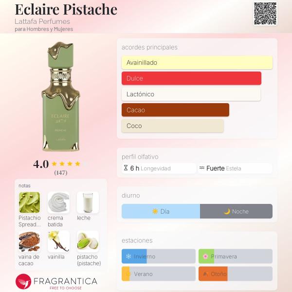 Eclaire Pistache Lattafa 100ml Edp
