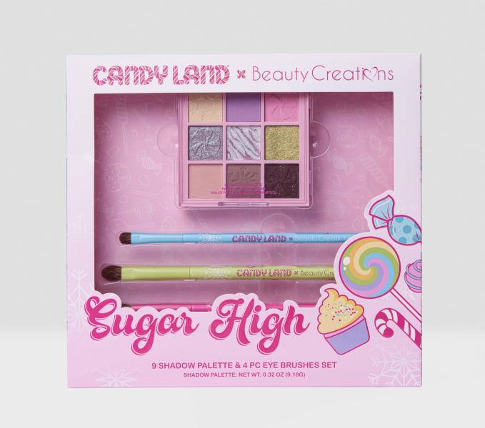 Set De 4 Brochas Para Ojos + Paleta De Sombras Candy Land