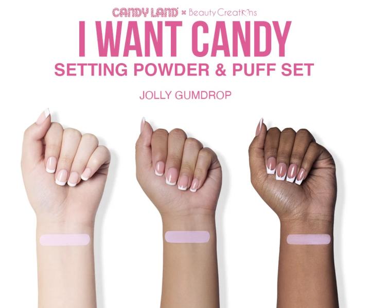 Set Polvo Fijador + Duo De Esponjas Triangulares Candy Land