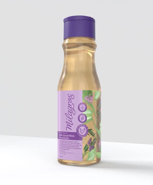 Shampoo Ultra Nutritivo Premium Con Aloe vera Milagros 450ml