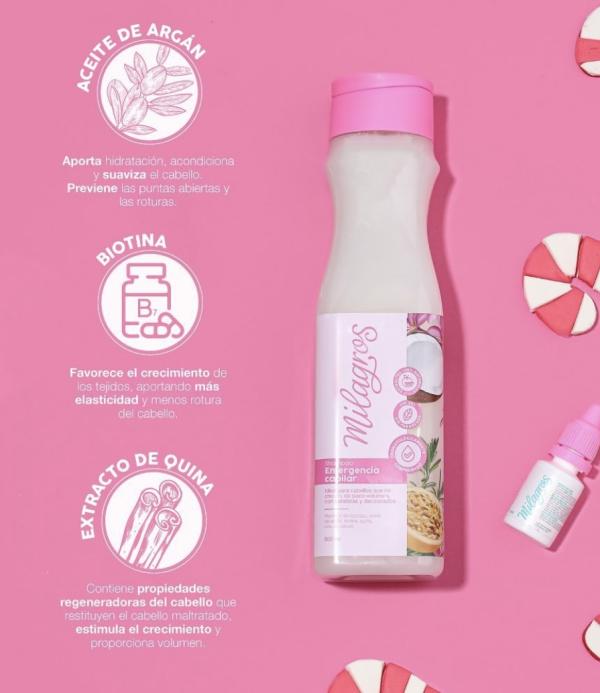 Shampoo Emergencia Capilar Con Biotina Y Keratina Milagros 450ml
