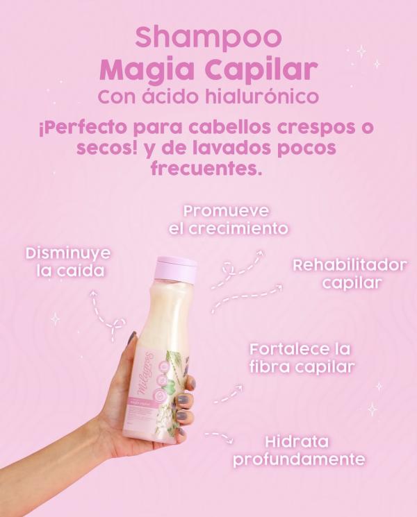 Shampoo Magia Capilar Con Acido Hialurónico Milagros 450ml