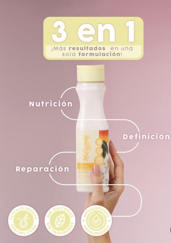Tratamiento Nutrición Y Crecimiento Rizos Milagros 450ml
