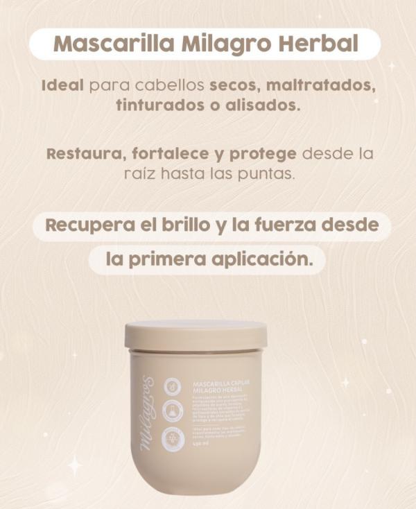 Mascarilla Capilar Milagro Herbal 450ml Cafe