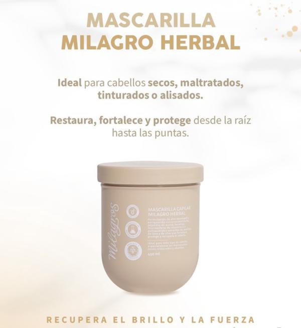 Mascarilla Capilar Milagro Herbal 450ml Cafe