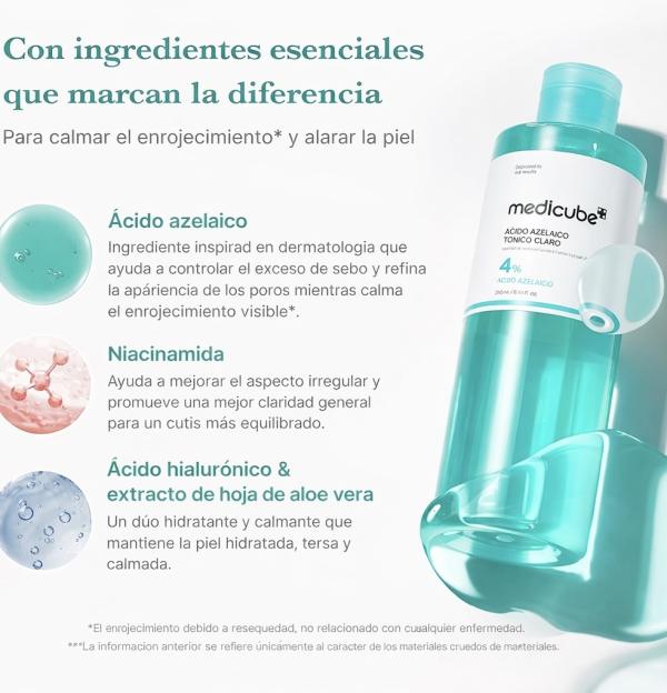 Tonico Transparente Con Acido Azelaico Y Niacinamida Medicube 250ml