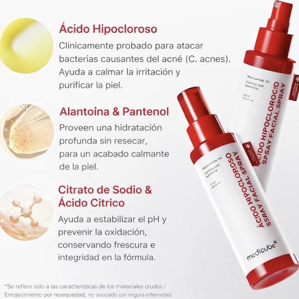 Spray Facial Calmante Diario De Acido Hipocloroso Medicube 125ml
