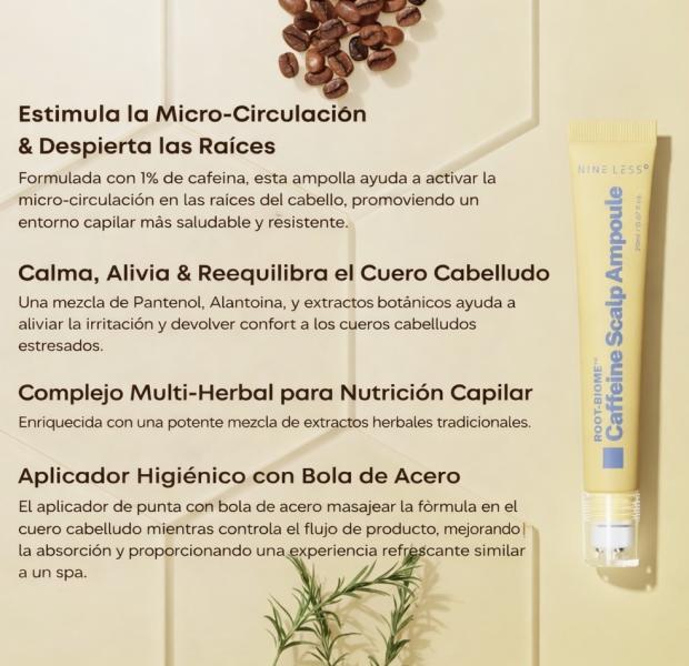 Ampolla De Cafeina Para El Cuero Cabelludo Nine Less 20ml