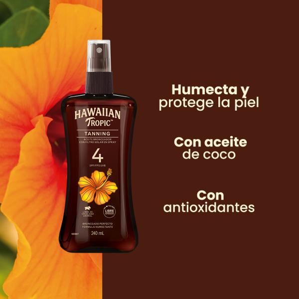 Aceite Bronceador En Spray Con Filtro Solar Hawallan Tropic 240ml