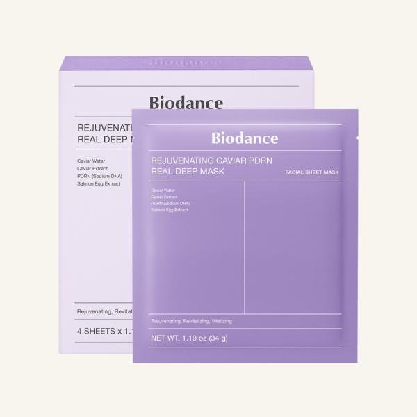 Caja x4 Unidades De Mascarillas Faciales De Caviar + PDRN Biodance