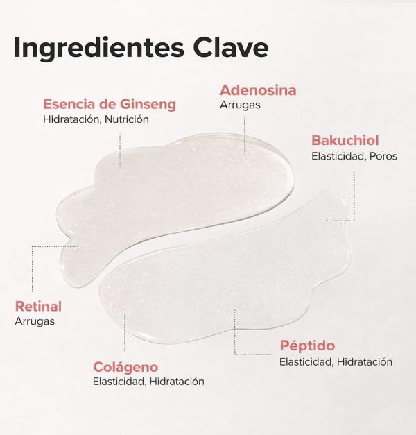 Parches Revitalizantes Para Debajo De Los Ojos Ginseng + Retinal