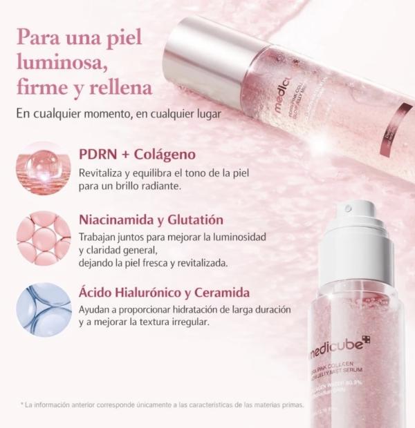 Serum De Bruma De Jalea Brillante De Colageno Rosa 100ml Medicube