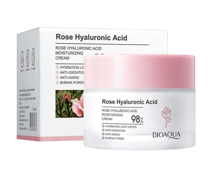Crema Facial De Rosas Y Acido Hialuronico Bioaqua