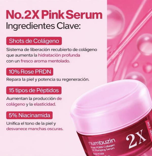 Serum Facial De Rosas Efecto Relleno Numbuzin No.2 ( 30ml )