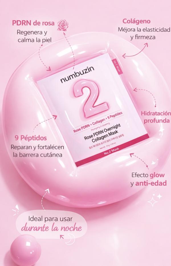 Mascarilla Noctura De Colageno Numbuzin No.2 De 4Pcs