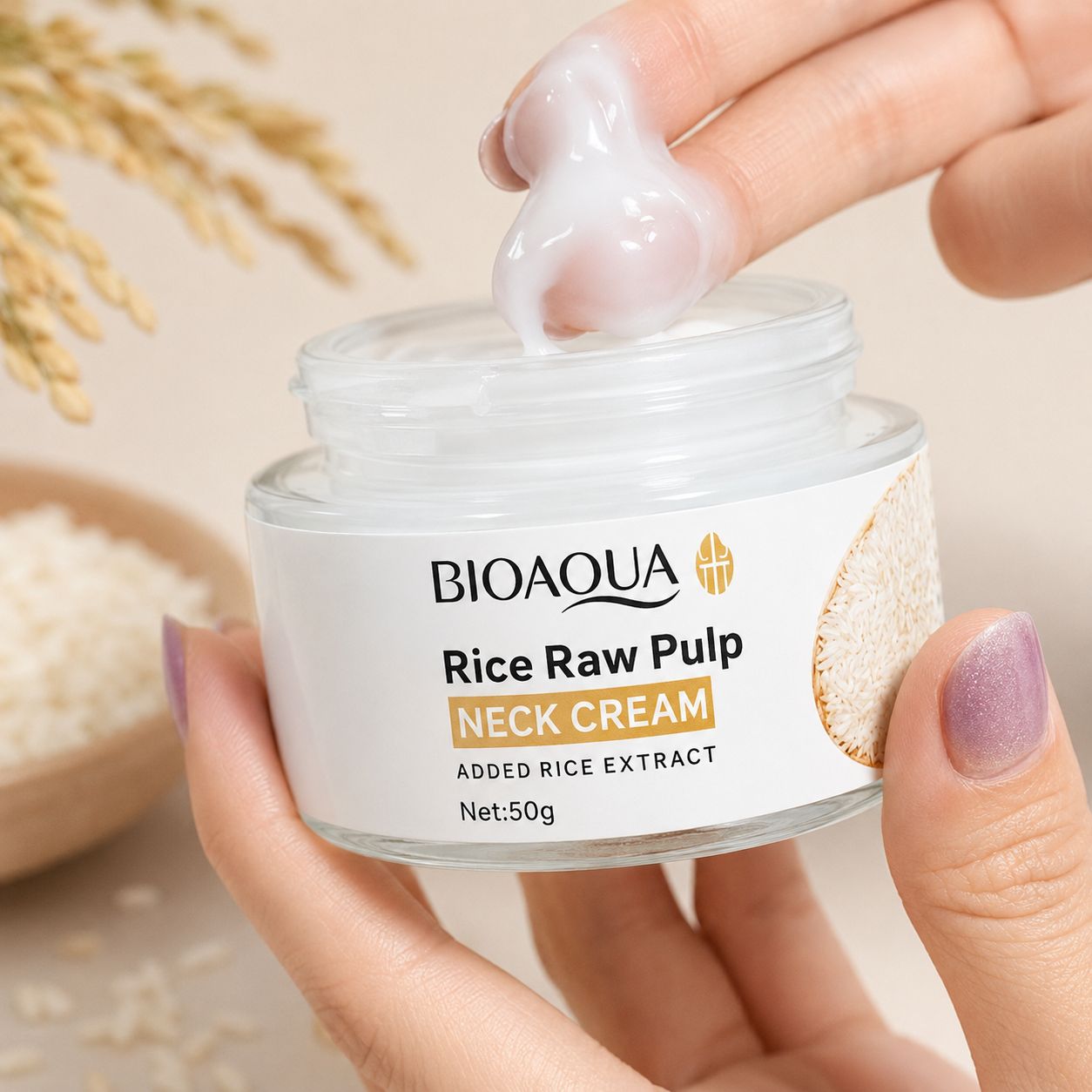 Crema De Pulpa De Arroz Para El Cuello Neck Cream Bioaqua